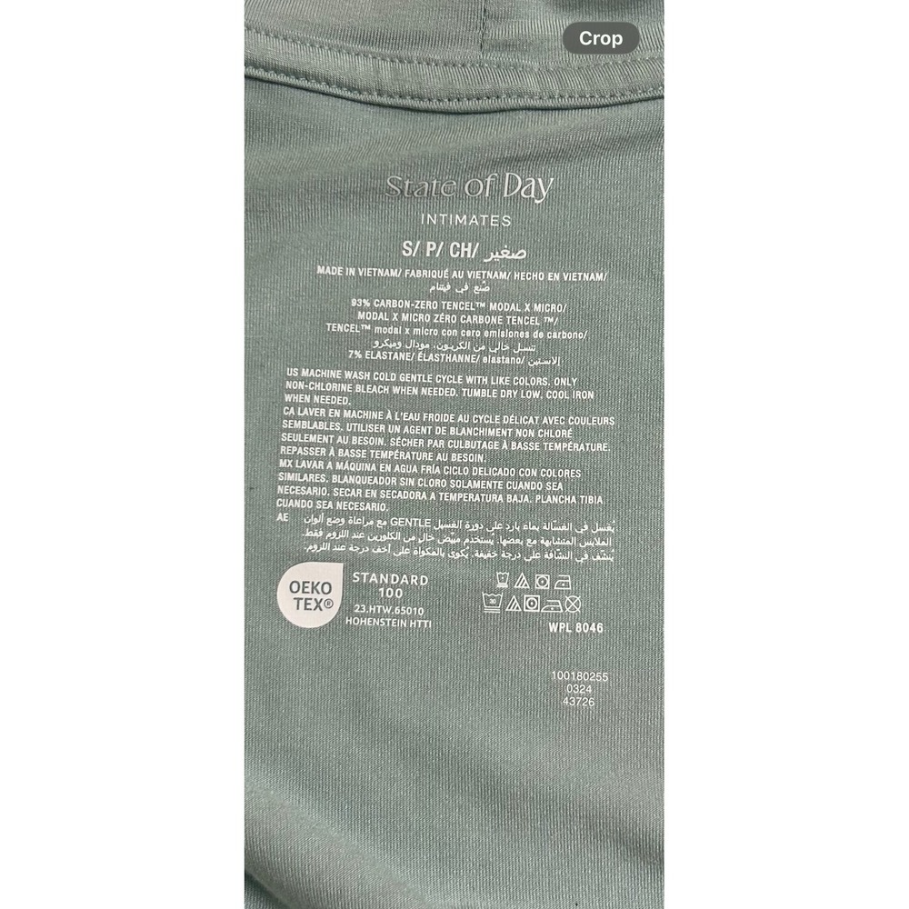 State of Day Intimates Sage Green Tencel Modal Open Front Cardigan Robe S New - Picture 6 of 6